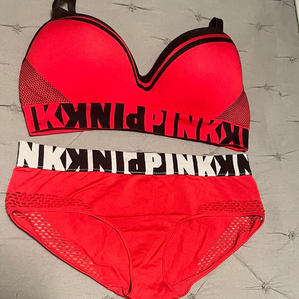 Victorias Secret PINK Cool & Comfy DD Bra w/ Matching Medium Panties